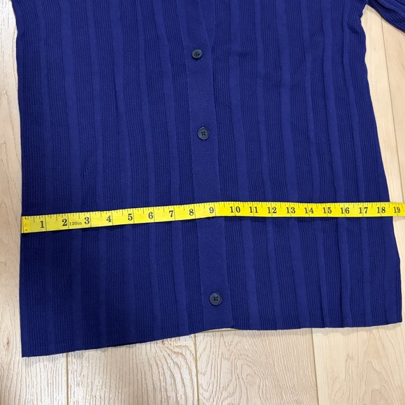 GAP Maternity Ribbed Button Front Polo Shirt, Twilight Navy, sz S - Picture 11 of 11